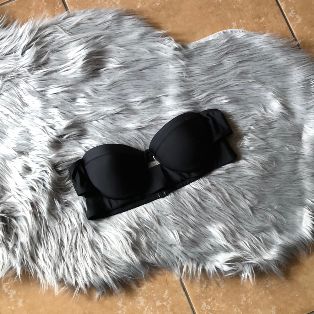 Black Padded Bikini Top with cutout and straps!